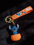 3D PVC Figure Keychain - Lilo & Stitch - Stitch On Pumpkin