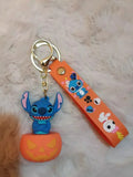 3D PVC Figure Keychain - Lilo & Stitch - Stitch On Pumpkin