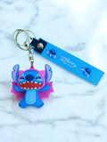 3D PVC Figure Keychain - Lilo & Stitch - Stitch Pink Winged Happy
