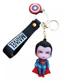 3D PVC Figure Keychain - Superman Superheroes - Chibi Superman Top Knot
