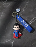 3D PVC Figure Keychain - Superman Superheroes - Chibi Superman Serious