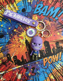 3D PVC Figure Keychain - Thanos Superheroes - Chibi Thanos Grinning