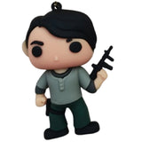 3D PVC Figure Keychain - The Walking Dead - Glenn Rhee Holding Rifle
