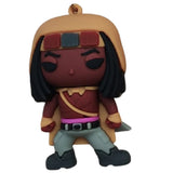 3D PVC Figure Keychain - The Walking Dead - Magna With Headband And Knife