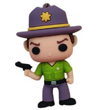 3D PVC Figure Keychain - The Walking Dead - Rick Grimes Sheriff With Gun