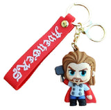3D PVC Figure Keychain - Thor Superheroes - Chibi Thor Holding Mjolnir Variant 3