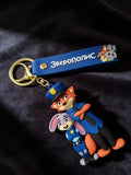 3D PVC Figure Keychain - Zootopia - Nick Judy Police Uniforms