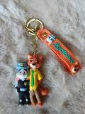 3D PVC Figure Keychain - Zootopia - Nick Judy Embracing