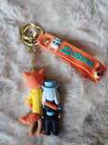 3D PVC Figure Keychain - Zootopia - Nick Judy Embracing