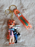 3D PVC Figure Keychain - Zootopia - Judy Nick Hugging
