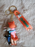 3D PVC Figure Keychain - Zootopia - Judy Nick Hugging