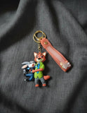 3D PVC Figure Keychain - Zootopia - Nick Holding Judy