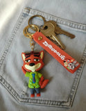 3D PVC Figure Keychain - Zootopia - Nick Wilde Green Shirt Smirk