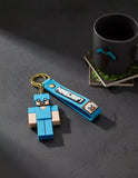 3D PVC Figure Keychain - Minecraft - Steve Blue Armor