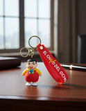 3D PVC Figure Keychain - Ñoño De El Chavo - Ñoño Red Overalls Blue Bow