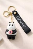 3D PVC Figure Keychain - Osos Escandalosos - Panda Holding Donut