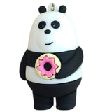 3D PVC Figure Keychain - Osos Escandalosos - Panda Holding Donut