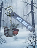 3D PVC Figure Keychain - La Era De Hielo - Scrat Holding Acorn