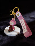 3D PVC Figure Keychain - Labubu - Pink Outfit Scooter