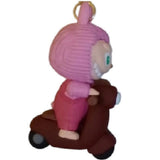 3D PVC Figure Keychain - Labubu - Pink Outfit Scooter