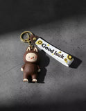 3D PVC Figure Keychain - Labubu - Brown Bunny Suit