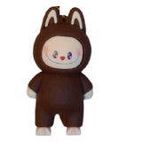 3D PVC Figure Keychain - Labubu - Brown Bunny Suit