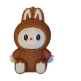 3D PVC Figure Keychain - Labubu - Brown Bunny Outfit