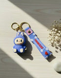 3D PVC Figure Keychain - Labubu - Blue Bunny Sitting Variant 2