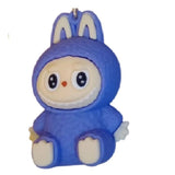 3D PVC Figure Keychain - Labubu - Blue Bunny Sitting Variant 2