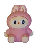 3D PVC Figure Keychain - Labubu - Pink Bunny Suit Variant 2
