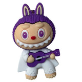 3D PVC Figure Keychain - Labubu - Purple Bunny Ukulele