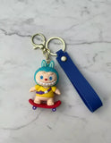 3D PVC Figure Keychain - Labubu - Skateboard Yellow Shirt