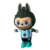 3D PVC Figure Keychain - Labubu - Soccer Player Number 10
