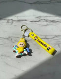 3D PVC Figure Keychain - Labubu - Yellow Bunny Riding Unicorn