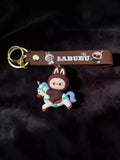 3D PVC Figure Keychain - Labubu - Brown Bunny Riding Unicorn