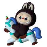 3D PVC Figure Keychain - Labubu - Brown Bunny Riding Unicorn