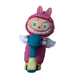 3D PVC Figure Keychain - Labubu - Pink Bunny Scooter