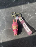 3D PVC Figure Keychain - Labubu - Pink Bunny Suit Variant 3