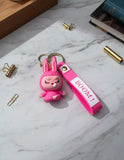 3D PVC Figure Keychain - Labubu - Pink Rabbit Pacifier
