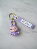 3D PVC Figure Keychain - Labubu - Purple Rabbit Meditating