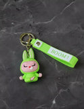 3D PVC Figure Keychain - Labubu - Green Bunny Meditating