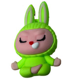 3D PVC Figure Keychain - Labubu - Green Bunny Meditating