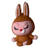 3D PVC Figure Keychain - Labubu - Coconut Bunny Meditating