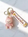 3D PVC Figure Keychain - Labubu - Pink Bunny
