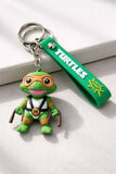 3D PVC Figure Keychain - Las Tortugas Ninja - Michelangelo Holding Nunchaku