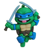 3D PVC Figure Keychain - Las Tortugas Ninja - Chibi Leonardo Katanas Leaping