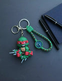 3D PVC Figure Keychain - Las Tortugas Ninja - Chibi Raphael Holding Sai
