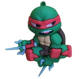 3D PVC Figure Keychain - Las Tortugas Ninja - Chibi Raphael Holding Sai