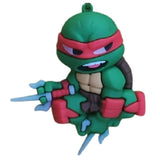 3D PVC Figure Keychain - Teenage Mutant Ninja Turtles - Chibi Raphael Holding Sai