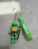 3D PVC Figure Keychain - Las Tortugas Ninja - Donatello Holding Bo Staff